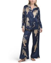 TJ Maxx - 2Pc Satin Tiger Print Pajama Set For Spandex/Polyester - Lyst