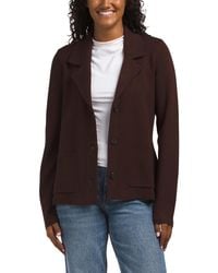 TJ Maxx - Long Sleeve Button Front Knit Blazer, Nylon/Polyester/Rayon - Lyst