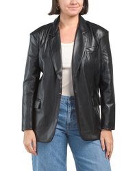 TJ Maxx - Faux Leather Oversized Blazer For Polyester/Leather - Lyst