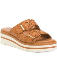 TJ Maxx - Leather Two-Band Sport Wedge Sandals For - Lyst