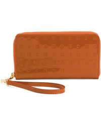 TJ Maxx - Patent Leather Embossed Zip Around Wallet, Leather - Lyst