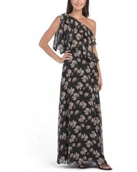 TJ Maxx - One Shoulder Floral Print Gown For Spandex/Polyester - Lyst