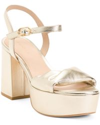 TJ Maxx - Leather Everly Mid Platform Heeled Sandals For - Lyst