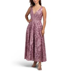 TJ Maxx - Sleeveless Lace Embellished Tea Length Dress For Polyester - Lyst