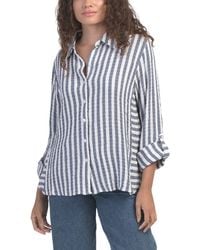 TJ Maxx - Paulina Light Candy Stripe Button Front Shirt For Spandex/Polyester/Rayon - Lyst