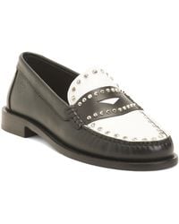 TJ Maxx - Leather Two Tone Studded Loafers For - Lyst