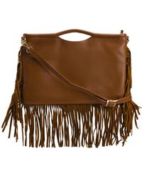 TJ Maxx - Leather Rectangular Fringe Crossbody For Leather//Suede - Lyst