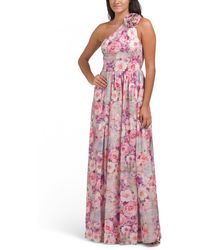 TJ Maxx - One Shoulder Floral Jacquard Design Gown For Polyester - Lyst