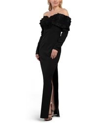 TJ Maxx - Pleated Off The Shoulder Gown For Spandex/Polyester - Lyst