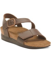 TJ Maxx - Leather Serena Comfort Wedge Sandals With Antimicrobial Lining For - Lyst