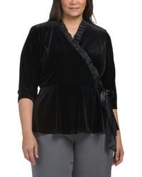 TJ Maxx - Plus Velvet Ruffle Blouse For Spandex/Polyester - Lyst