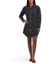 TJ Maxx - Long Sleeve Oversized Denim Mini Dress For Cotton/Polyester - Lyst