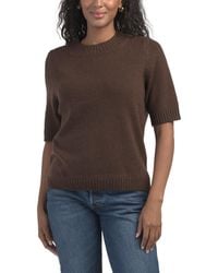 TJ Maxx - Cozy Yarn Crew Neck Short Sleeve Boxy T-Shirt Pull Over Sweater, Nylon/Polyester/Wool - Lyst
