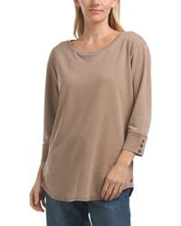 TJ Maxx - French Terry Burnout Long Sleeve Crew Neck Shirt For Cotton/Polyester - Lyst