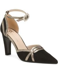 TJ Maxx - Suede Heeled Shoes With Metallic Trim For Leather/Suede - Lyst