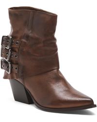 TJ Maxx - Leather 3 Buckles Fold Over Booties For - Lyst