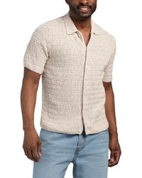 TJ Maxx - Short Sleeve Front Button Crochet Sweater Knit Shirt For Cotton/Viscose - Lyst