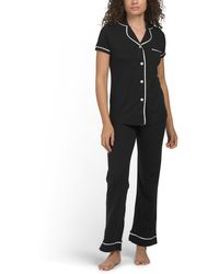TJ Maxx - 2Pc Bella Short Sleeve Top And Pants Set For Pima Cotton/Modal - Lyst