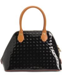 TJ Maxx - Patent Leather Top Zip Satchel With Contrast Handles For Leather - Lyst
