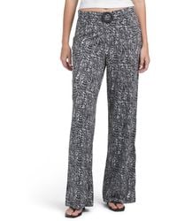 TJ Maxx - Printed Wide Leg Pants With Round Buckle For Spandex/Polyester - Lyst
