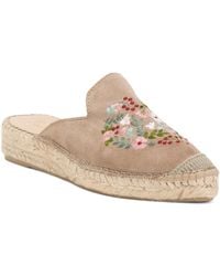 TJ Maxx - Suede Floral Embroidered Espadrille Wedge Mules For - Lyst