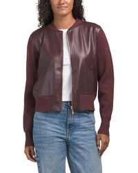 TJ Maxx - Zip Bomber Jacket, Nylon/Polyester/Leather - Lyst