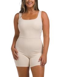 TJ Maxx - Ribbed Scoop Neck Tank Romper For Nylon/Spandex - Lyst