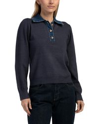 TJ Maxx - Denim Collar Sweater, Nylon/Spandex/Cotton - Lyst