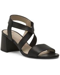 TJ Maxx - Leather Elba Criss Cross Strap Heeled Sandals For - Lyst