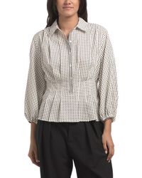 TJ Maxx - Puff Sleeve Pleated Front Blouse For Spandex/Polyester - Lyst