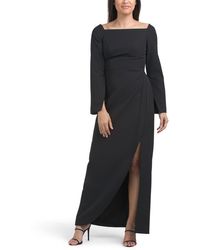 TJ Maxx - Long Split Sleeve Gown With Side Slit For Spandex/Polyester - Lyst