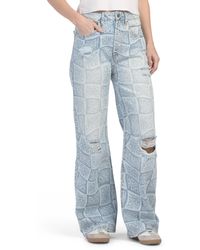 TJ Maxx - Wide Leg Printed Denim Pants For Spandex/Cotton - Lyst