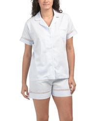 TJ Maxx - Pima Cotton Madison Notch Collar Top And Shorts Pajama Set For - Lyst