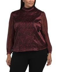 TJ Maxx - Plus Printed Chiffon Blouse For Polyester - Lyst