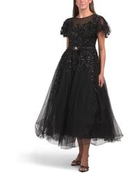TJ Maxx - Short Sleeve Embellished Maxi Dress For Polyester - Lyst