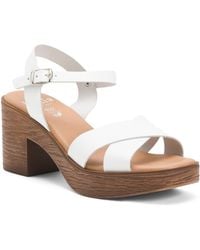 TJ Maxx - Leather Ankle Strap Heeled Sandals For - Lyst