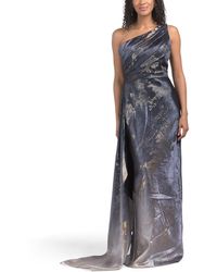 TJ Maxx - One Shoulder Jacquard Gown With Sash Detail For Polyester - Lyst