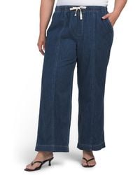 TJ Maxx - Plus Pull On Wide Leg Pants With Drawstring Waist For Cotton/Polyester - Lyst