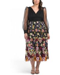 TJ Maxx - Plus Embroidered A-Line Dress For Polyester - Lyst