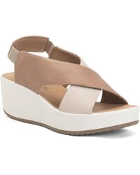 TJ Maxx - Leather Comfort Cross Band Wedge Sandals For - Lyst