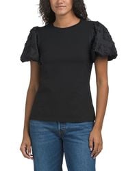 TJ Maxx - Flower Design Puff Sleeve Top For Cotton/Polyester - Lyst