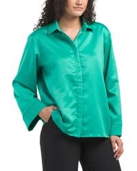 TJ Maxx - Oversized Button Down Top For Spandex/Polyester - Lyst