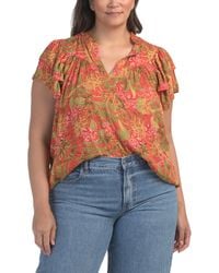 TJ Maxx - Plus Ruffle Sleeve Blouse For Rayon - Lyst