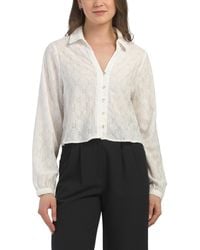 TJ Maxx - Solid Eyelet Embroidered Top For Polyester - Lyst