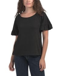 TJ Maxx - Short Flutter Sleeve Top For Spandex/Polyester/Rayon - Lyst