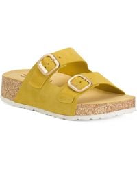 TJ Maxx - Suede Two Band Flatform Footbed Sandals With Buckles For Leather/Suede - Lyst