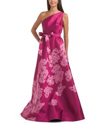 TJ Maxx - One Shoulder Floral Mikado Gown For Polyester - Lyst