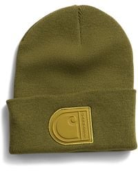 TJ Maxx - Knit Cuffed Patch Beanie For Acrylic - Lyst