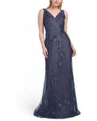 TJ Maxx - Sleeveless Sequin Embellished Gown For Polyester - Lyst