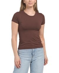 TJ Maxx - Seamless Short Sleeve Crew Neck Top For Nylon/Spandex/Modal - Lyst